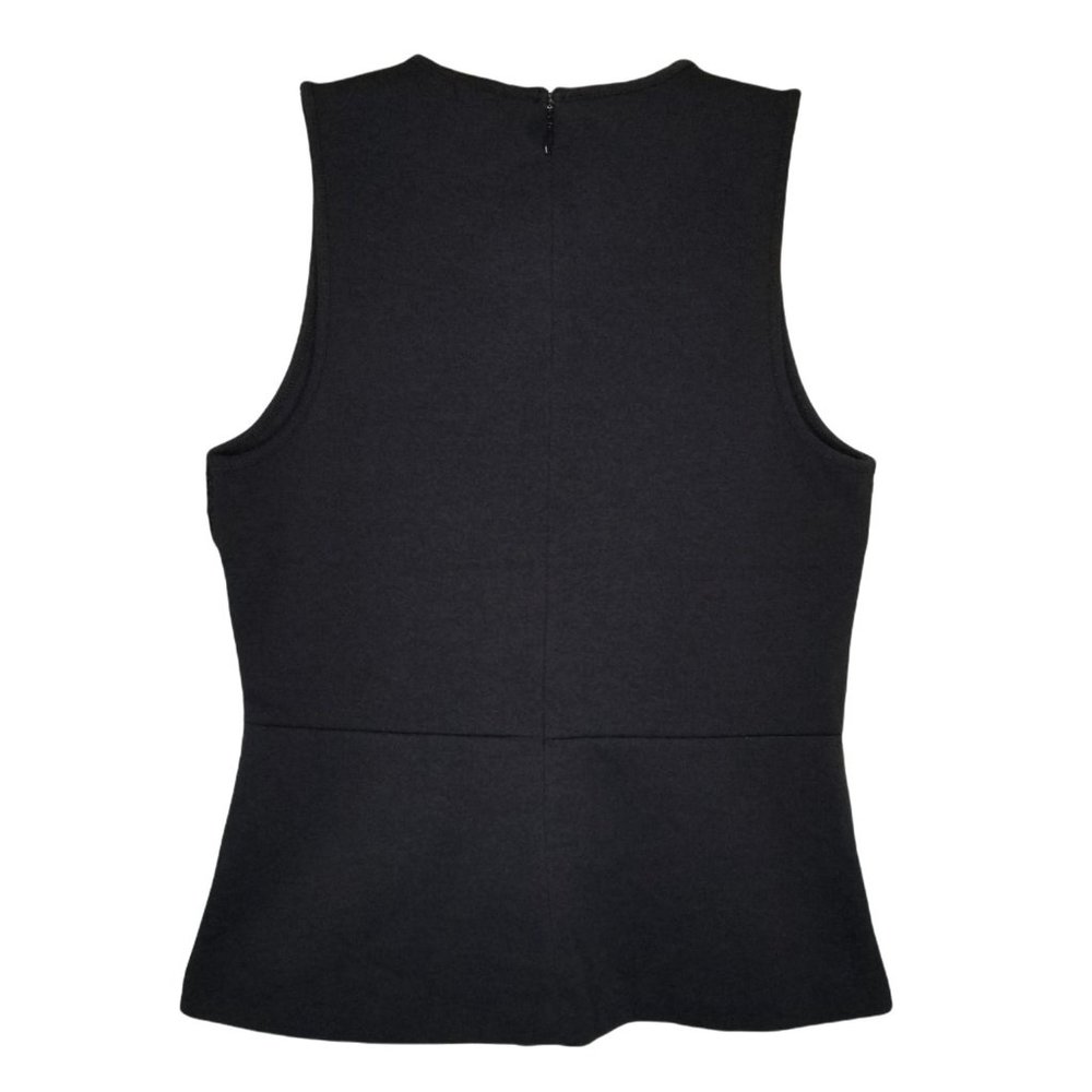 J Crew Size XS NWT Top Mixed Knit Lace Structured Shaped Fit Shell Peplum Black - Picture 3 of 7